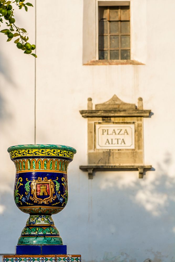 Plaza Alta street sign in the main square, Algeciras, Spain.